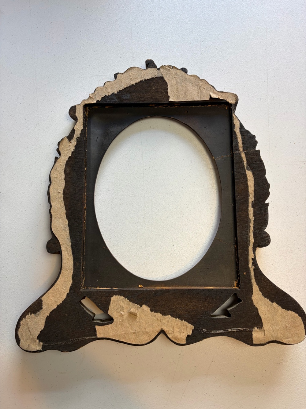 Antique Ornate Wood Oval Mirror Photo Frame 8x10 Rococo Baroque Victorian Decor - Picture 7 of 11